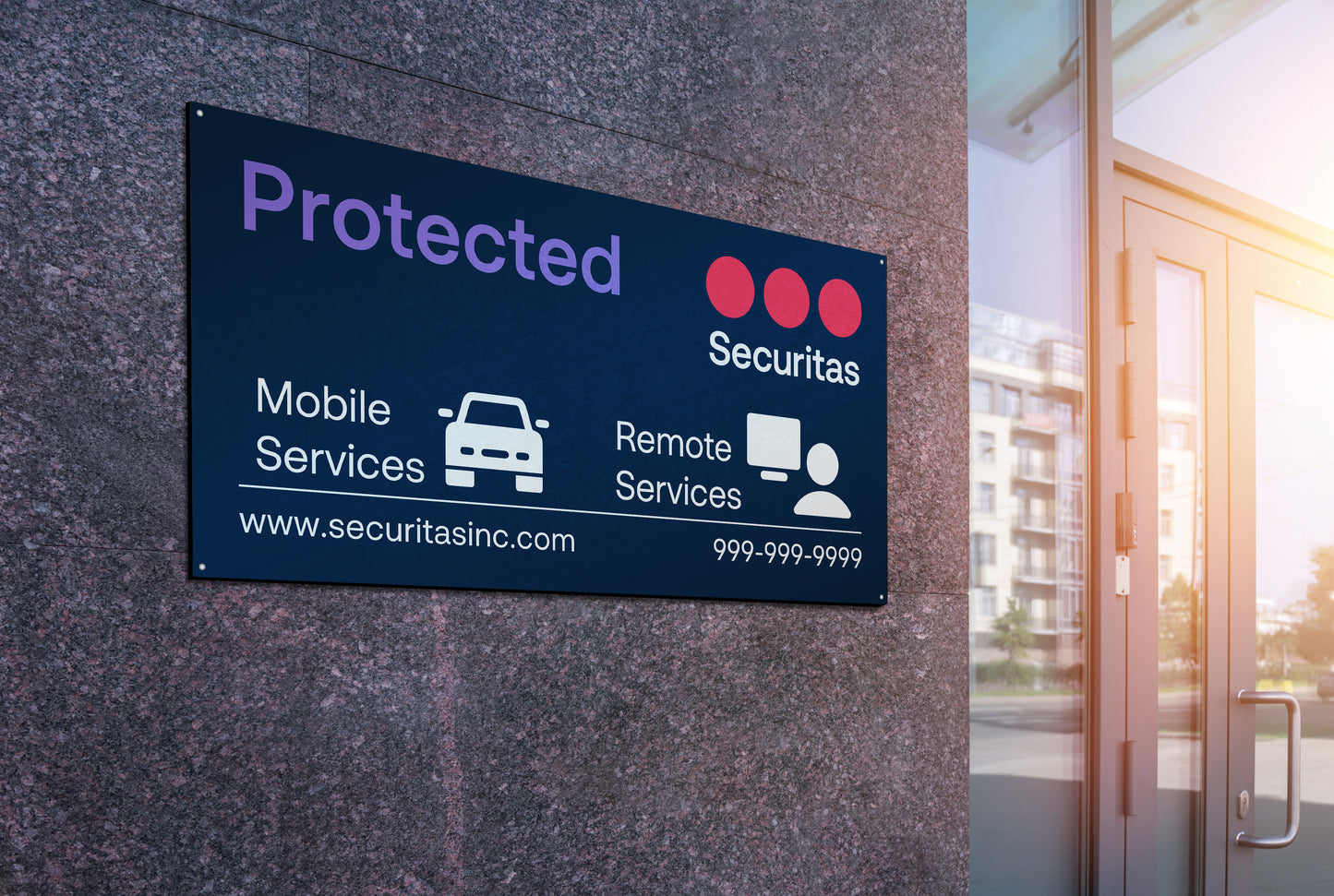 Protected (with Services) Sign