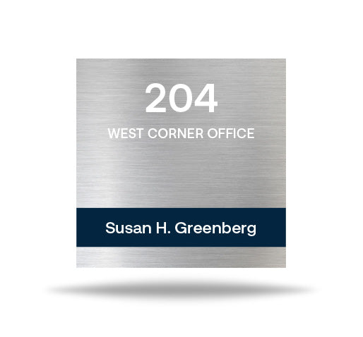 Name and Room Number Sign - Silver
