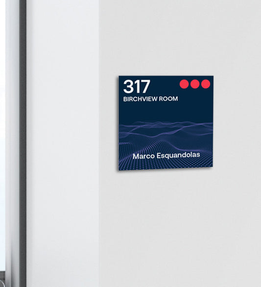 Name and Room Number Sign - Navy