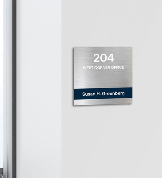 Name and Room Number Sign - Silver